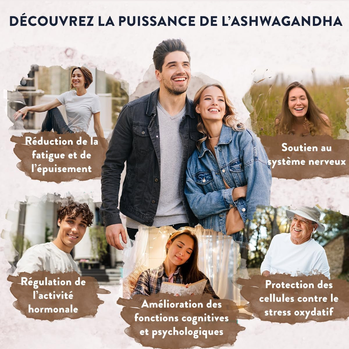 Ashwagandha KSM-66 1000Mg, Vitamine B6, Vitamine B1, Zinc, Magnesium, Manganese - Extrait De Racine Ashwagandha, Bio Poivre Noir - Ashwaganda (Ginseng Indien) Extra Fort 5% Withanolides - 120 Gélules