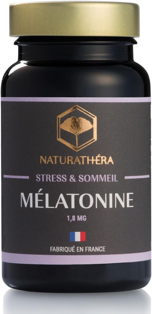 MÉLATONINE 1,8MG - Dosage Fort - Complément Alimentaire Réveils Nocturnes Insomnies Difficultés D'Endormissement - 90 Gélules - Fabriqué En France - Vegan - Sans Additifs Allergènes OGM